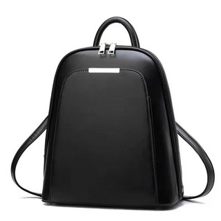 新款素色中年女士後背包 書包 旅行背包 兩用 大容量, 黑色,26*12*31*8