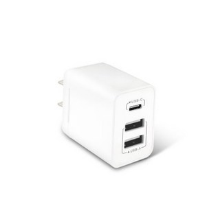 【極速智能充電器】氮化鎵 USB充電 豆腐頭35W 20W 快充充電頭, 1個, 三孔3.1A 雙USB+Type-C
