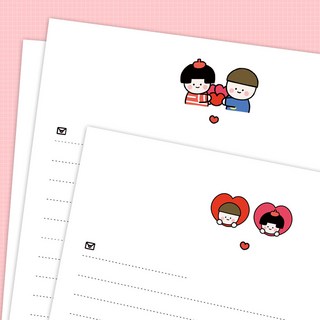 예쁜 편지지 4종 세트 봉투포함