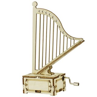 DIY스쿨 미니 원목 오르골만들기 세트 피아노 하프 축음기 금고, 5개, 02하프