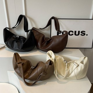 모아유 크로와상 레더 크로스백 빅사이즈 가죽 숄더백 여행 가방 유광/무광 4color