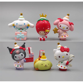 메리멜팅 시나모롤 피규어 케이크토퍼세트 생일 파티 장식 꾸미기 쿠로미, 1세트, 5개, 옵션 C