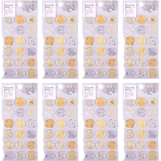 고맙토다 실링왁스 스티커 8개 144p 청첩장 봉투 스티커, 205-투명옐로우x8개