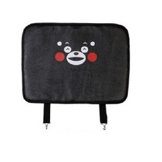 可愛熊本熊汽車座椅防踢墊，車用椅背保護墊，防髒耐磨易清潔, 黑熊, 通用