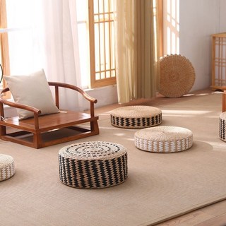 日式草編蒲團 榻榻米坐墊 加厚家用禪意坐墊