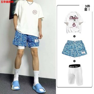 籃球短褲潮牌夏季套裝四分網眼褲新品跑步設計男款一整套休閒