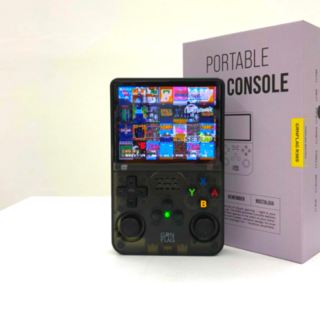 그린플래그 R36S 한방팩 내장 장착 한글 휴대용 레트로 게임기, 블랙, 256G (한글 게임팩 내장), 휴대용 미니 게임기