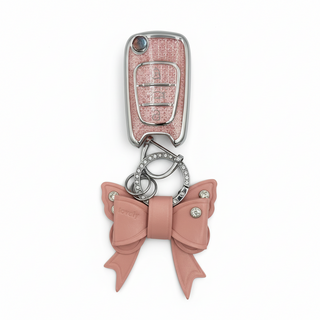 어니트 현대 차종 호환 크리스탈 차키케이스 자동차 키링 키홀더, 핑크, HK-03(3버튼)