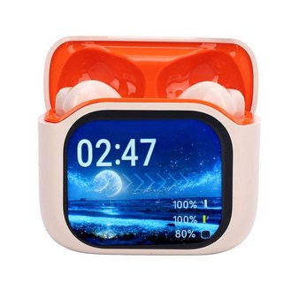 Zopsc AI 언어 번역기 이어버드 144개 실시간 번역 이어폰 HiFi 스테레오 사운드 여행 비즈니스용 충전 케이스 포함 화이트, Beige