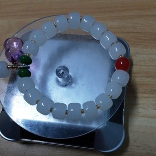 10mm 羊脂白玉老形珠設計款手串