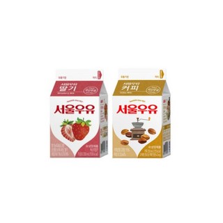 서울우유 커피우유 + 딸기우유, 4개, 200ml