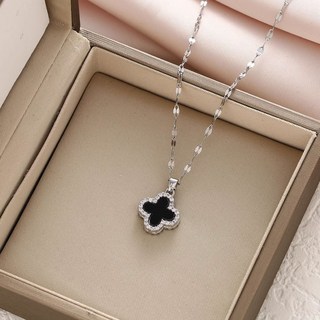 스마일레드 네잎클로버 여성 써지컬 목걸이