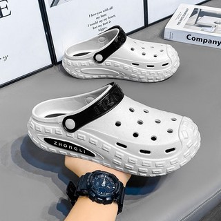 加厚防滑厚底洞洞拖鞋女，防臭增高情侶款涼拖鞋，夏季外出居家兩用