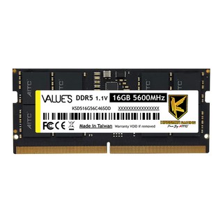 AITC艾格 KINGSMAN Value S DDR5 16G 5600 SODIMM 筆記型記憶體 筆電專用 終身保固, 1個