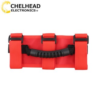 롤 바 그랩 핸들 그립 스트랩 핸들 지프 랭글러 JK JKU JL JLU YJ CJ TJ RZR ATV UTV 오프로드 액세서리, 01 1 Piece Red