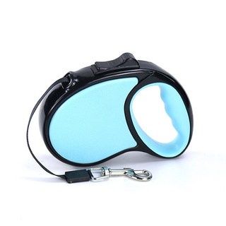 [반려동물 자동 견인줄] 대형 애견 끈 5 m 견인줄 안전가이드줄 반려동물 주인의 필수품, 1개, 하늘색