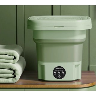 折疊洗衣機 迷你洗衣機 8L大容量 小型洗衣機 便攜式脫水 嬰兒衣物內衣褲襪子抹布, 8L大容量 綠色  110V