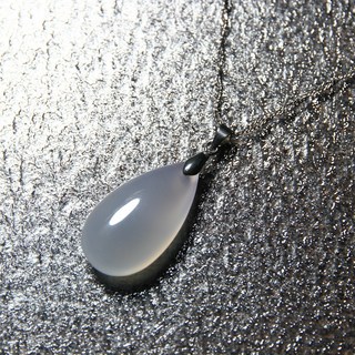 純白白玉髓似水柔情手工研磨天然白玉髓項鍊, 1個