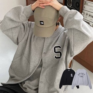 HYC 韓國製 S刺繡 壓扣 重磅 刷毛 棉質 棒球外套 棒球夾克 美式刺繡外套 棉外套 男女不拘 城市男孩 外套