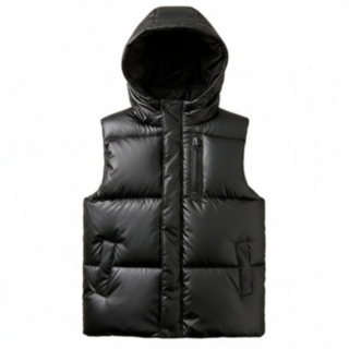 [엘비안] 글로시 후드 키즈 패딩조끼 아동 남여공용