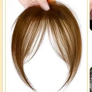 法式八字劉海髮片 台灣出貨 自然蓬鬆增髮片 無痕修顏 輕薄透氣 遮白髮 增加髮量 頭頂假髮女, [淺棕色]2扣更牢固, 1個