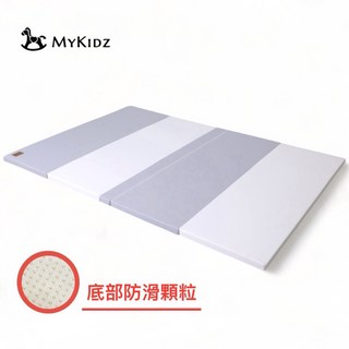 MYKIDZ升級版遊戲墊 厚4公分 台灣檢驗合格 抗菌無縫 爬行墊 地墊, （防滑版）120*160無縫五摺墊-灰白, 灰白