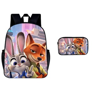 Zootopia 2 印花書包 瘋狂動物城2 小學生背包筆袋2件套, 15, 1個