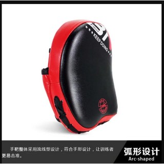 子甄彣璟 超纖手靶 弓形手靶 猴臉靶 拳擊靶 跆拳道散打泰拳訓練專業護具, 1個, 紅黑色-單只, 紅黑色
