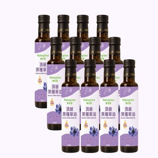Naturgrace樂而泉頂級黑種草油250ml，第一道冷壓初榨，富含百里醌，維持消化道機能, 12個, 250ml