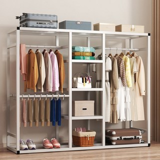 바이앳올 철제 스탠드 옷걸이 수납장 옷장 드레스룸 시스템 행거 BYH-02, 화이트