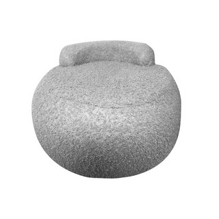 羊羔絨小沙發矮凳 實木框架 圓潤造型 加大寬面 舒適親膚 時尚百搭, 羊羔絨沙發椅 (灰) 超取最多1個, 1件