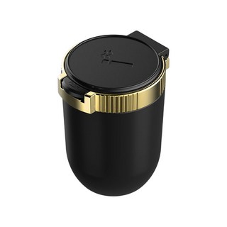 LED車用煙灰缸，內置LED燈，阻燃材質，車用便利，時尚設計, 金, 1個