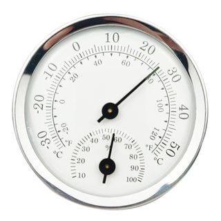 아날로그 온습도계 벽걸이 원예인테리어 온도 습도 측정기, 실버, 1개