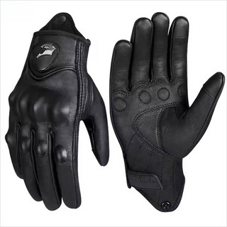 [RCM] 손등보호 스마트터치 양가죽 기모 바이크장갑 [사이즈택일] - 너클가드 오토바이 방한장갑, 블랙, 1개