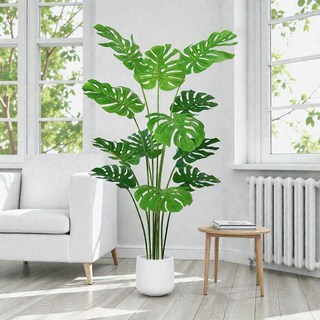 龜背芋盆栽, 富貴安康龜背竹1.6公尺室內大型仿真植栽（贈送花盆）, 1個