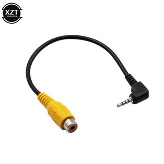 2.5MM 잭 스테레오 수 플러그-RCA 암 어댑터 케이블 GPS AV-인 컨버터 비디오 블랙 케이블 최신, Black, 1개