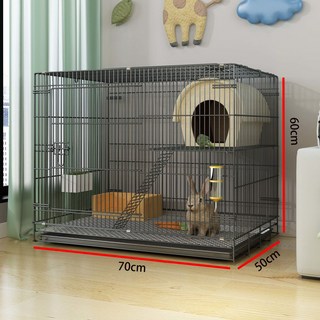 倉鼠籠 兔子籠子 家用室內兔籠 可折疊自動清糞荷蘭豬豚鼠籠子, 1個