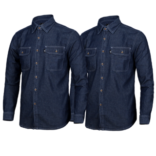 늑대와여우 [1+1] 남자청남방 데님셔츠 작업복남방 빅사이즈