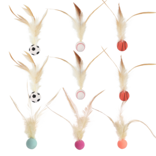 가온루트 애완동물 고양이 장난감 깃털 탱탱볼 9개 세트, 혼합, 1세트