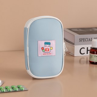 旅行醫藥包 便攜家用藥物收納包 大容量學生醫療包 醫護醫用急救藥盒, 1個, 藍色小號