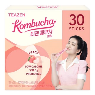 TEAZEN 茶禪 康普茶沖泡飲 水蜜桃口味, 5g, 30條, 1盒
