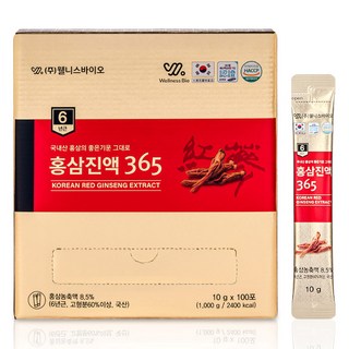 웰니스바이오 6년근 홍삼 진액 365 스틱, 1kg, 1개