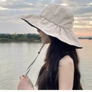 工厂UV黑胶防晒遮阳帽子女夏遮脸防紫外线太阳帽户外大帽檐渔夫帽