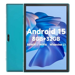 10인치 태블릿 안드로이드 15 태블릿 PC 10.1인치 안드로이드 태블릿 DDR4 8GB RAM(5GB 확장) 32GB ROM 2MP+8MP 듀얼 카메라 5G WiFi-6, Navy, Navy