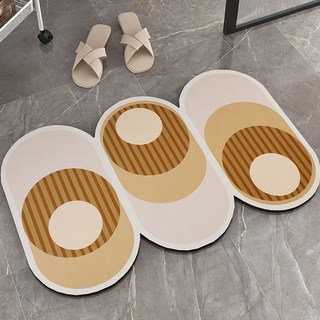 硅藻泥浴室地墊 衛生間厠所門口防滑腳墊 軟吸水速乾防滑腳墊, 懶趴福柴犬,40*60cm+（優質升級硅藻泥）, 1個