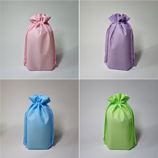 부직포 복 주머니 15장1묶음 연분홍 연보라 연파랑 연두색 더스트백 조리개형 다용도 주머니 선물포장