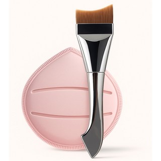 소온 (SO:ON) 파운데이션 스파츌라 브러쉬 쫀쫀퍼프 듀오, 1개, 브러쉬 퍼프 듀오