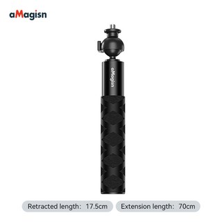 374帶自拍桿萬向旋轉球頭自拍杆，360度旋轉，輕巧便攜，台灣熱銷, 1個, 70cm 1/4螺絲