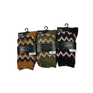 Guilleret 日本製羊毛混紡鋸齒紋時尚襪子，舒適保暖，多色可選