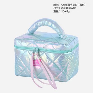 新款 ins風多巴胺芭比化妝包 大容量旅行手提化妝包 珠光亮面收納包